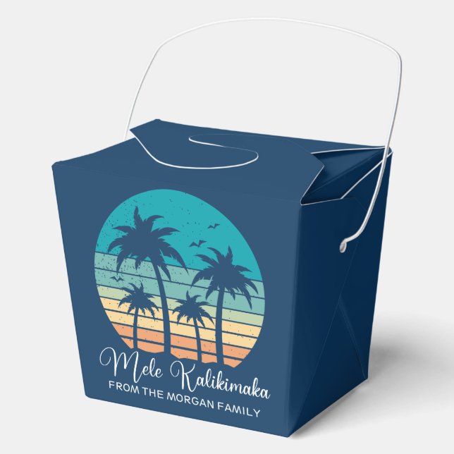 Mele Kalikimaka Tropical Sunset Christmas Party Favour Box (Front)