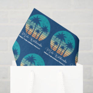 Mele Kalikimaka Tropical Sunset Custom Christmas Tissue Paper