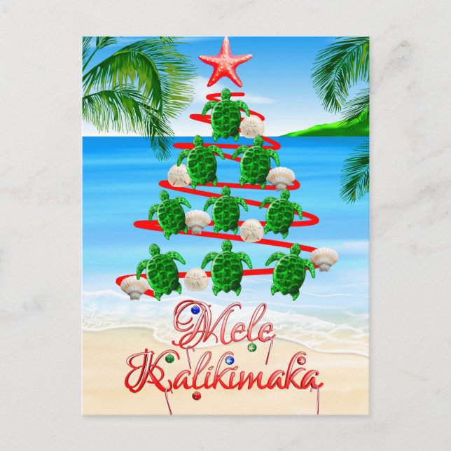 Mele Kalikimaka Turtles Postcard (Front)