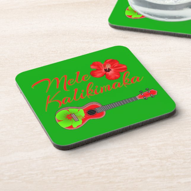 Mele Kalikimaka Ukulele Coaster (Left Side)