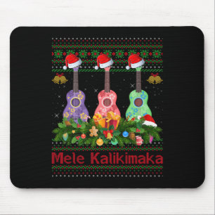 Mele Kalikimaka Ukulele Guitar Ugly Xmas Sweaters  Mouse Mat