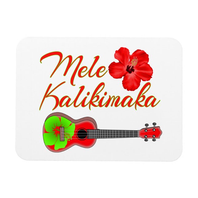 Mele Kalikimaka Ukulele Magnet (Horizontal)