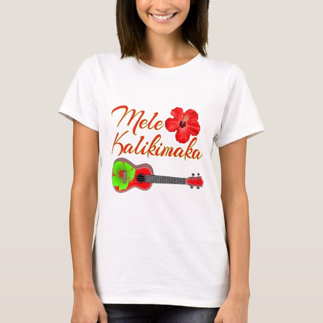 Mele Kalikimaka Ukulele T-Shirt (Front)