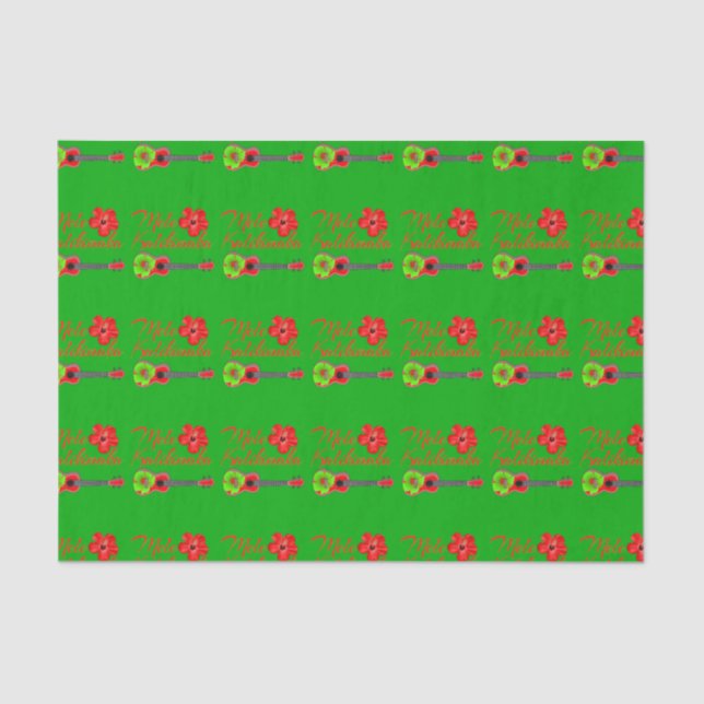 Mele Kalikimaka Ukulele Tissue Paper (Front)