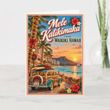 Mele Kalikimaka Waikiki Hawaii Vintage Christmas