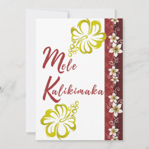 Mele Kalikimaka with Aloha Shirt Border Holiday Card