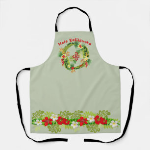 Mele Kalikimaka Wreath Apron