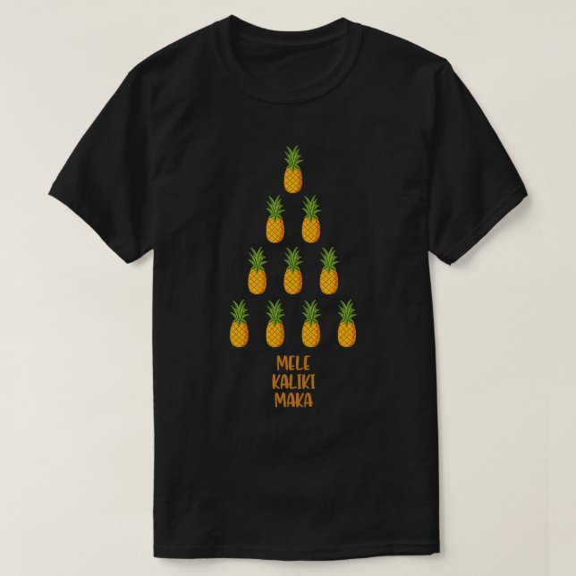 Mele Kalikimaka  XMas Hawaii Christmas Tree Pineap T-Shirt (Design Front)