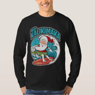 Mele Kalikimaka Xmas Surfing Santa Claus Hawaiian  T-Shirt