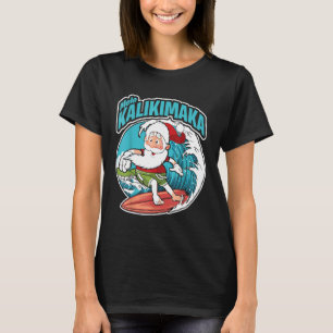 Mele Kalikimaka Xmas Surfing Santa Claus Hawaiian  T-Shirt