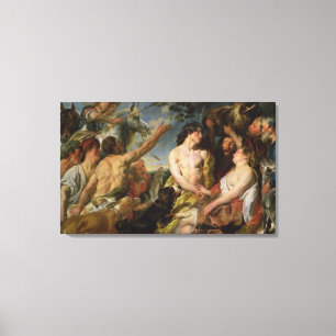 Meleager and Atalanta (oil on canvas) Canvas Print