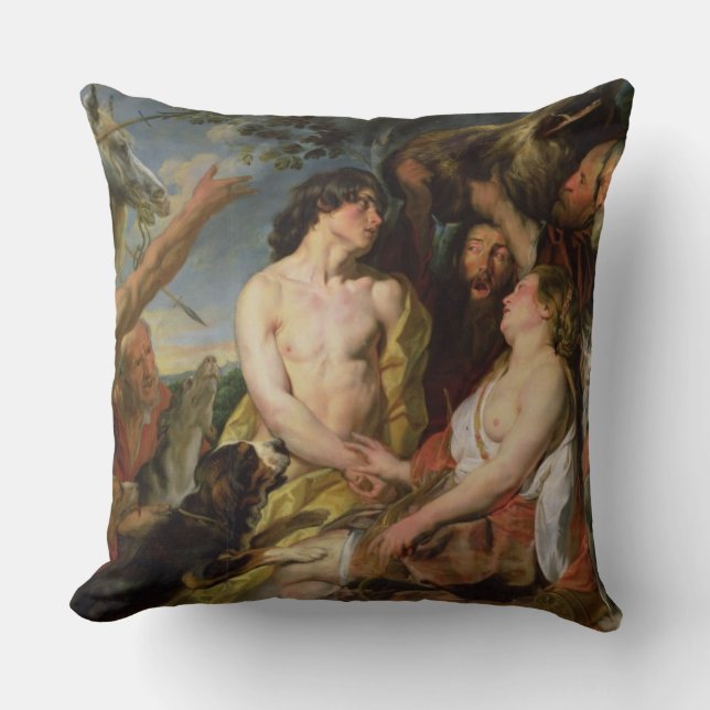 Meleager and Atalanta (oil on canvas) Cushion (Front)