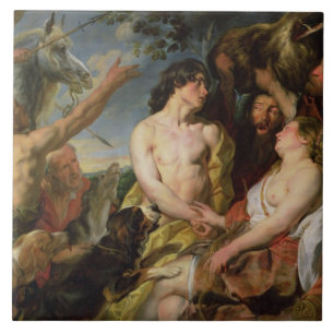 Meleager and Atalanta (oil on canvas) Tile