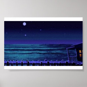 Melée night dock  Monkey island Poster