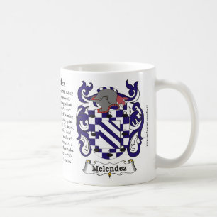 Melendez, the Origin, the Meaning and the Crest on Coffee Mug