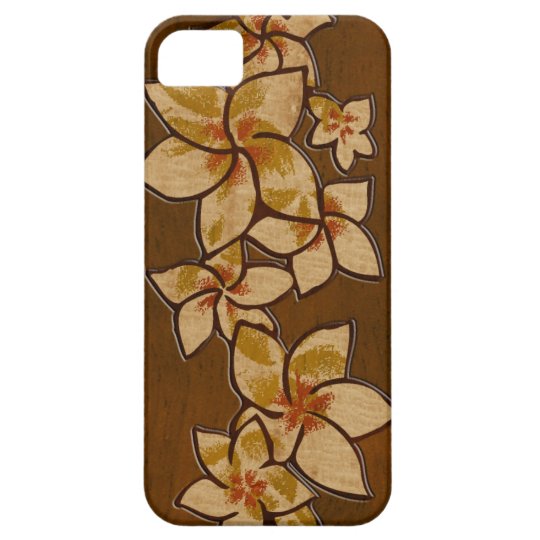 Melia Hawaiian Plumeria Faux Wood iPhone 5 Case