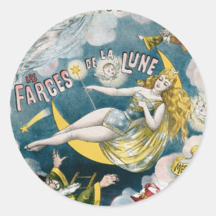 Melies ~ French Magician Vintage Magic Act Classic Round Sticker