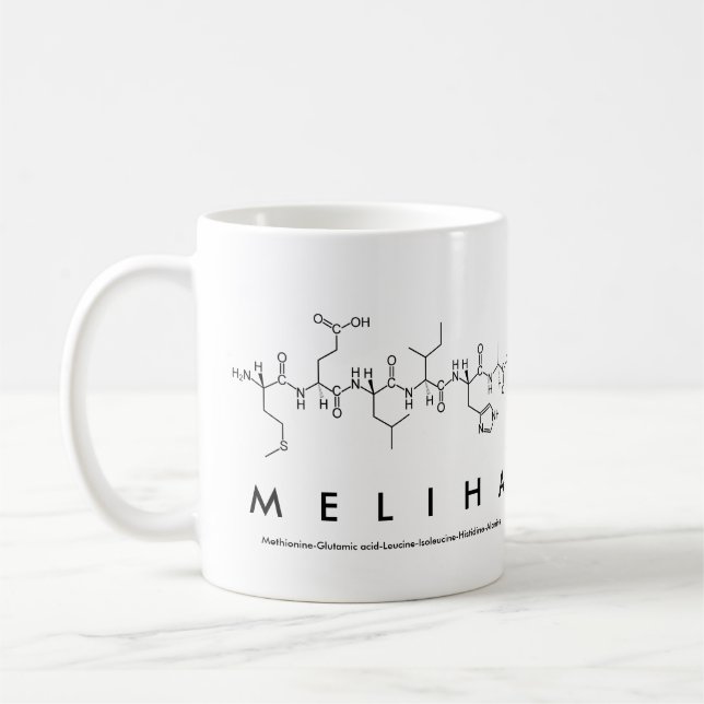 Meliha peptide name mug (Left)