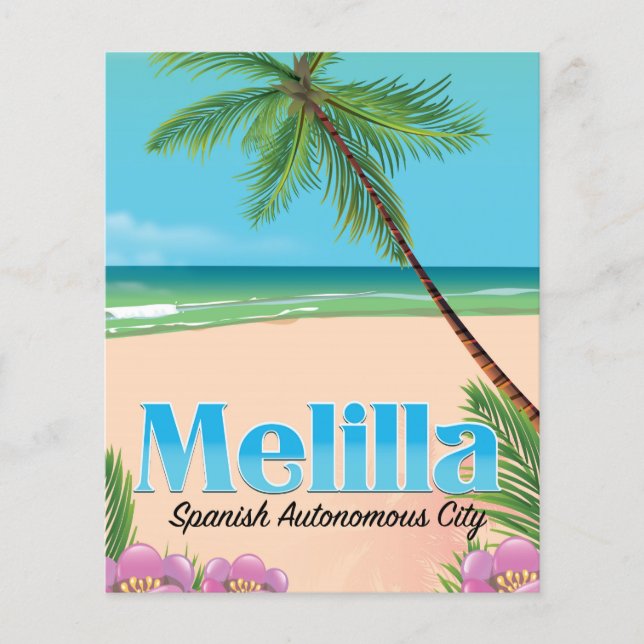 Melilla Spanish Autonomous City Travel poster. (Front)