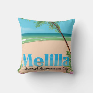 Melilla Spanish Autonomous City Travel poster. Cushion
