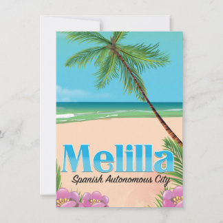 Melilla Spanish Autonomous City Travel poster. Invitation