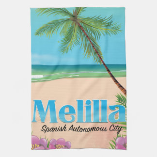 Melilla Spanish Autonomous City Travel poster. Tea Towel