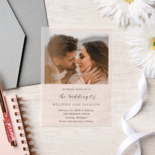 Melinda Modern Wedding Vellum Invitations