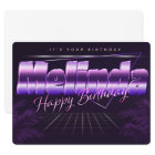 Melinda Name First name pura retro card Birthday