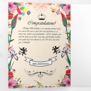 Melinda's 80th Birthday Greeting Card