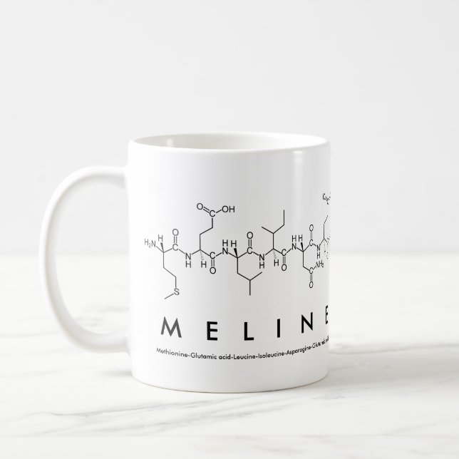 Méline peptide name mug (Left)