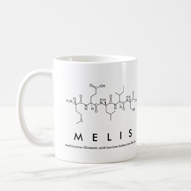 Melis peptide name mug (Left)