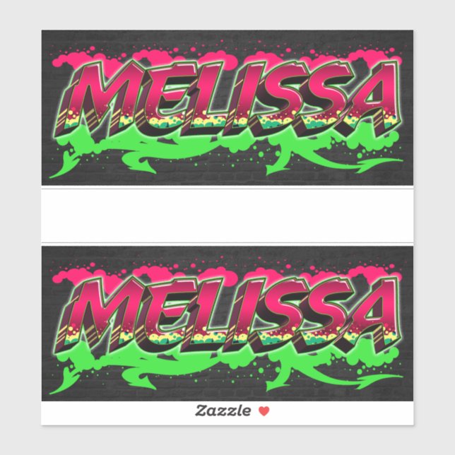 Melissa First Name Graffiti Sticker (Sheet)