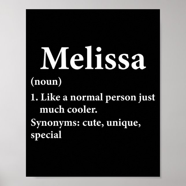 Melissa Name Definition  Poster (Front)