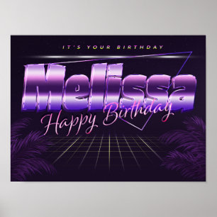 Melissa Name First name lila retro Poster Birthday