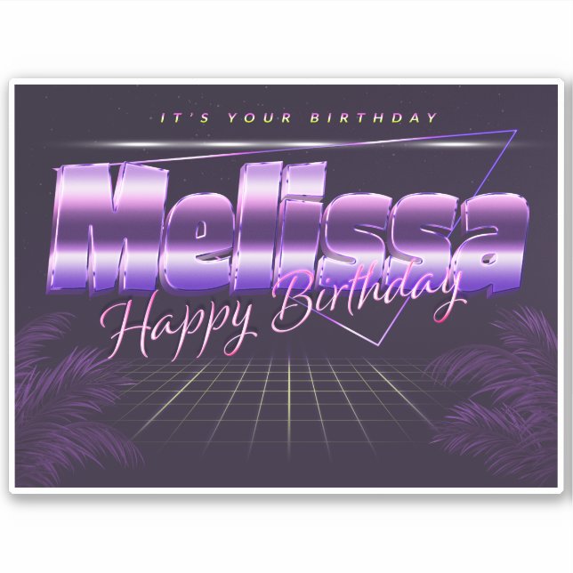 Melissa Name First name lila retro Sticker (Front)