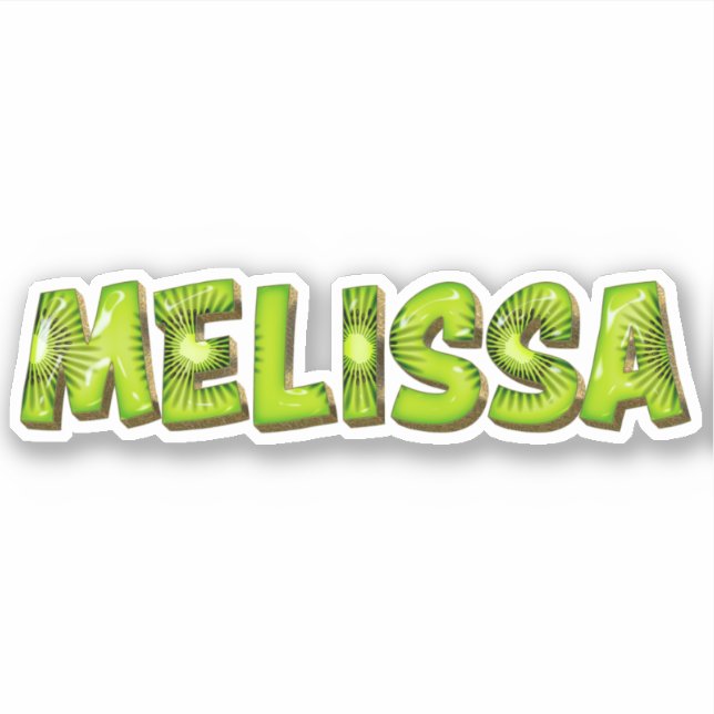 Melissa Name Kiwi Design Sticker (Front)