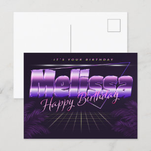 Melissa Name Vorname lila Postkarte Geburtstag Postcard