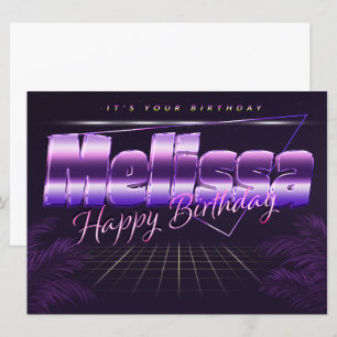Melissa Name Vorname lila retro Karte Geburtstag Card