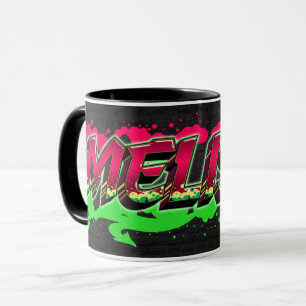 Melissa Vorname Name Graffiti red green Tasse Mug