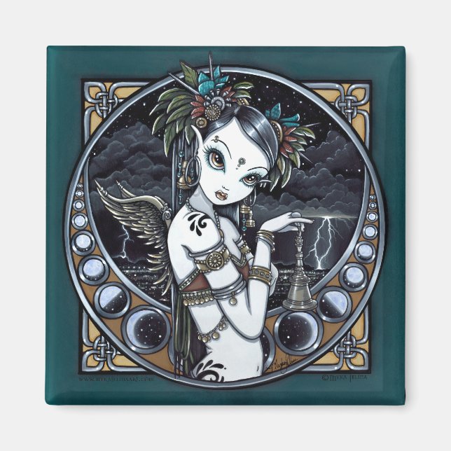 "Melita" Gothic Tribal Fusion Dancer Art Magnet (Front)