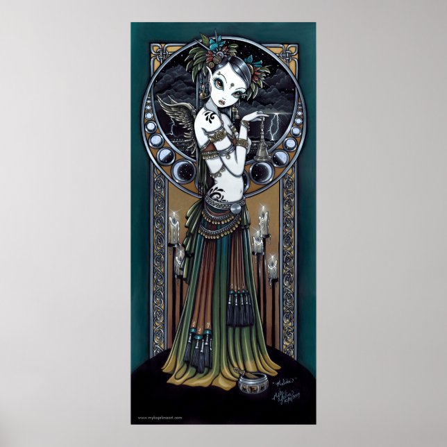 "Melita" Gothic Tribal Fusion Dancer Art Poster (Front)