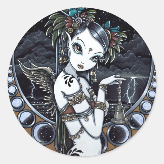 "Melita" Gothic Tribal Fusion Dancer Art Stickers (Front)