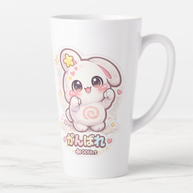 Mello the Mochi Bunny - Do your best!  Latte Mug (Right)