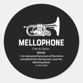 Mellophone Eletal Force Born Divine Marching Band Classic Round Sticker