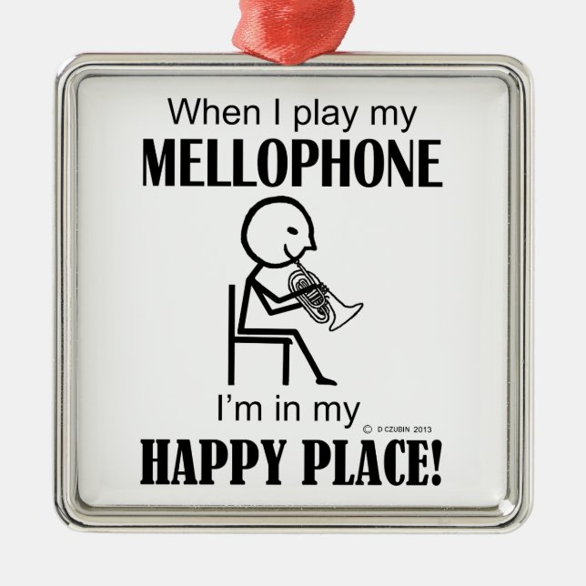 Mellophone Happy Place Metal Tree Decoration (Front)