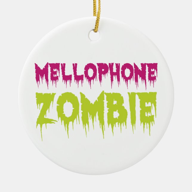 Mellophone Zombie Ceramic Tree Decoration (Front)