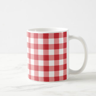 Mellow Classic Gingham - red white check plaid. Coffee Mug