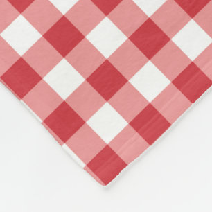 Mellow Classic Gingham - red white check plaid. Fleece Blanket