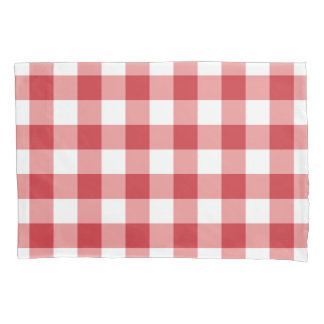 Mellow Classic Gingham - red white check plaid. Pillowcase