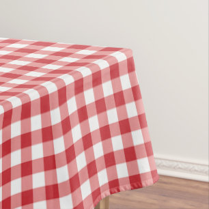 Mellow Classic Gingham - red white check plaid. Tablecloth